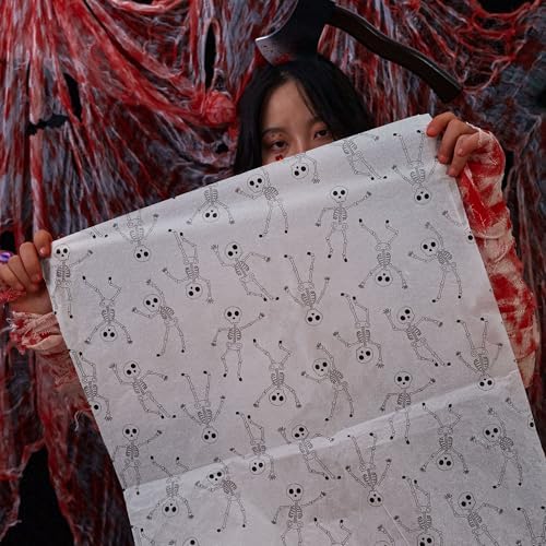 MR FIVE 20 x 28 Black Skeleton Tissue Paper Bulk 30 Sheets