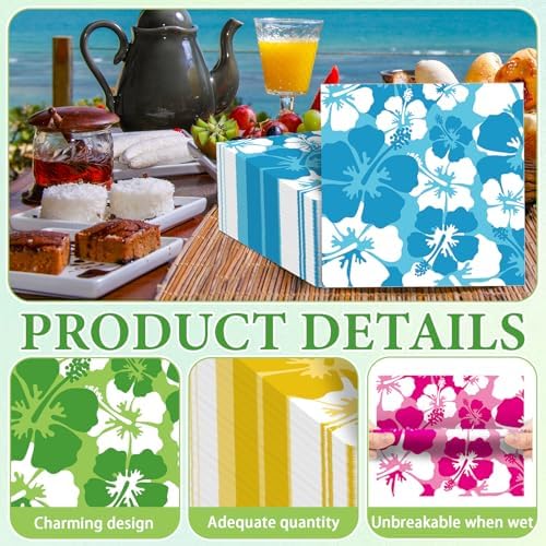 120 Pcs Hibiscus Paper Napkins Summer Party Decorations