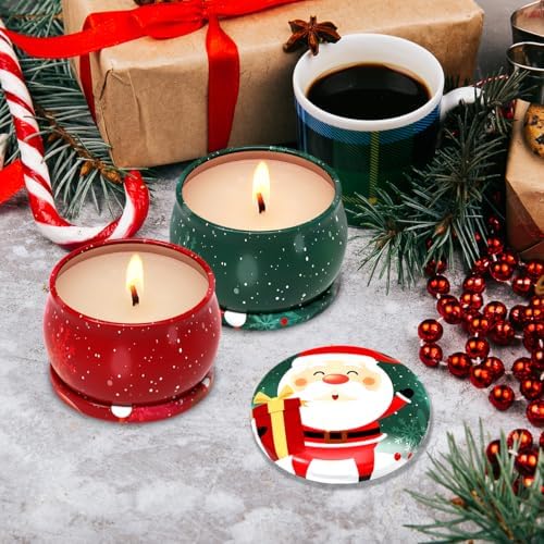 Set of 2 Soy Wax Aromatherapy Candles with Festive Design
