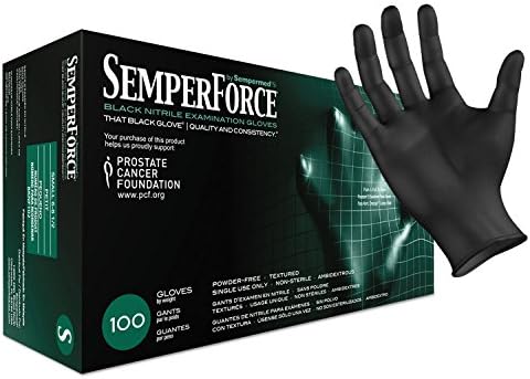 SemperForce Black Nitrile Gloves 4 Mil Small 100 Pack