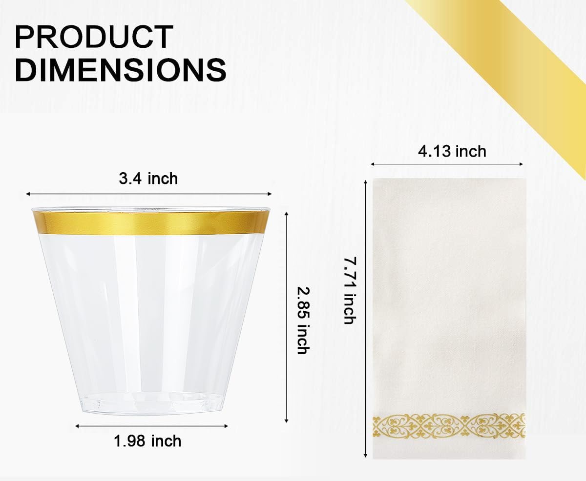 M MCIRCO 175 Piece Gold Dinnerware Set