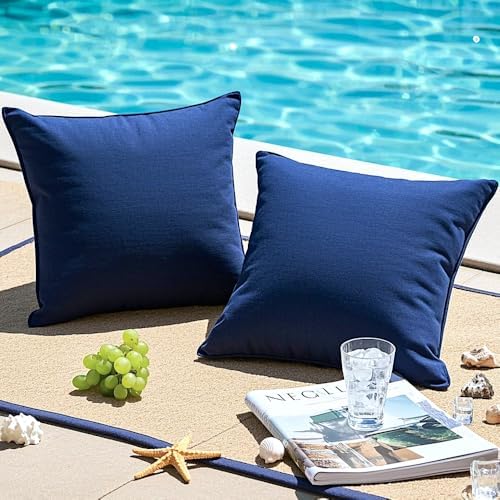 Waterproof Blue Pillow Covers 18x18 for Patio Decor