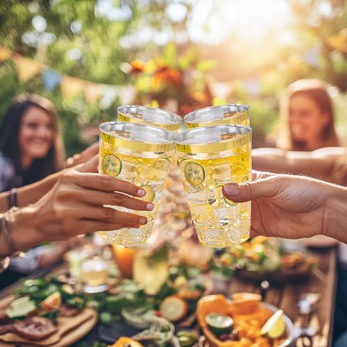 12oz Gold Plastic Cups 100 Pack Party Cocktail Glasses