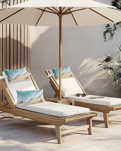 Ocean Outdoor Head Pillows for Recliner Lounge Chair Pack of 2