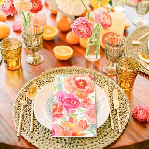 50Pcs Floral Guest Napkins Watercolor Patterned Disposable
