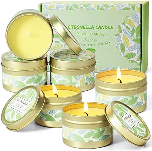 SCENTORINI Citronella Candles Outdoor Gift Set 6 Pack