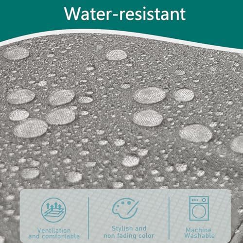 Oslimea 4-Piece Outdoor Cushion Covers Set - Water Resistant Zipper Design Grey