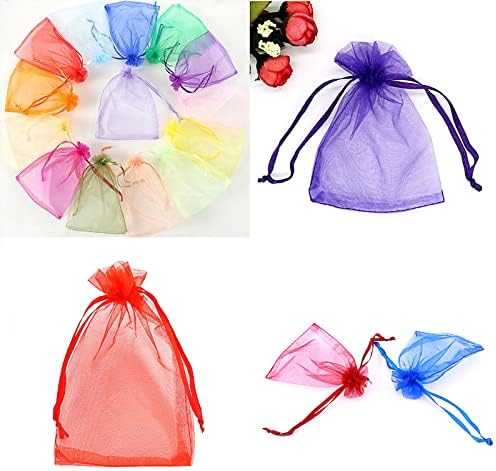 SAOYOAS 100Pcs 4x6 Inch Drawstring Organza Bags