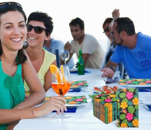 100 Pcs Tropical Hawaiian Cocktail Napkins for Summer Parties