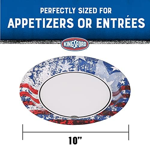 Kingsford Heavy Duty Soak Proof Plates 35 Count American Flag