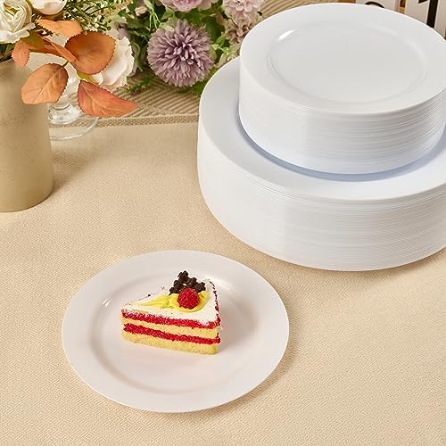 FOCUSLINE 100 Count White 7 Inch Plastic Plates