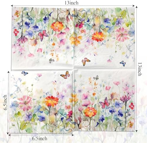 Wildflower Themed Party Napkins 40PCS