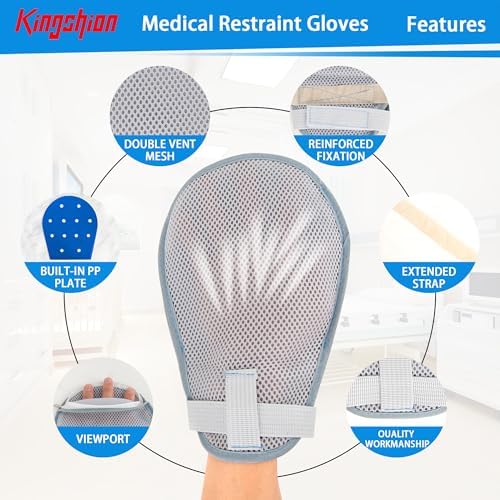 2PCS Anti-Scratch Restraint Gloves for Elderly Use