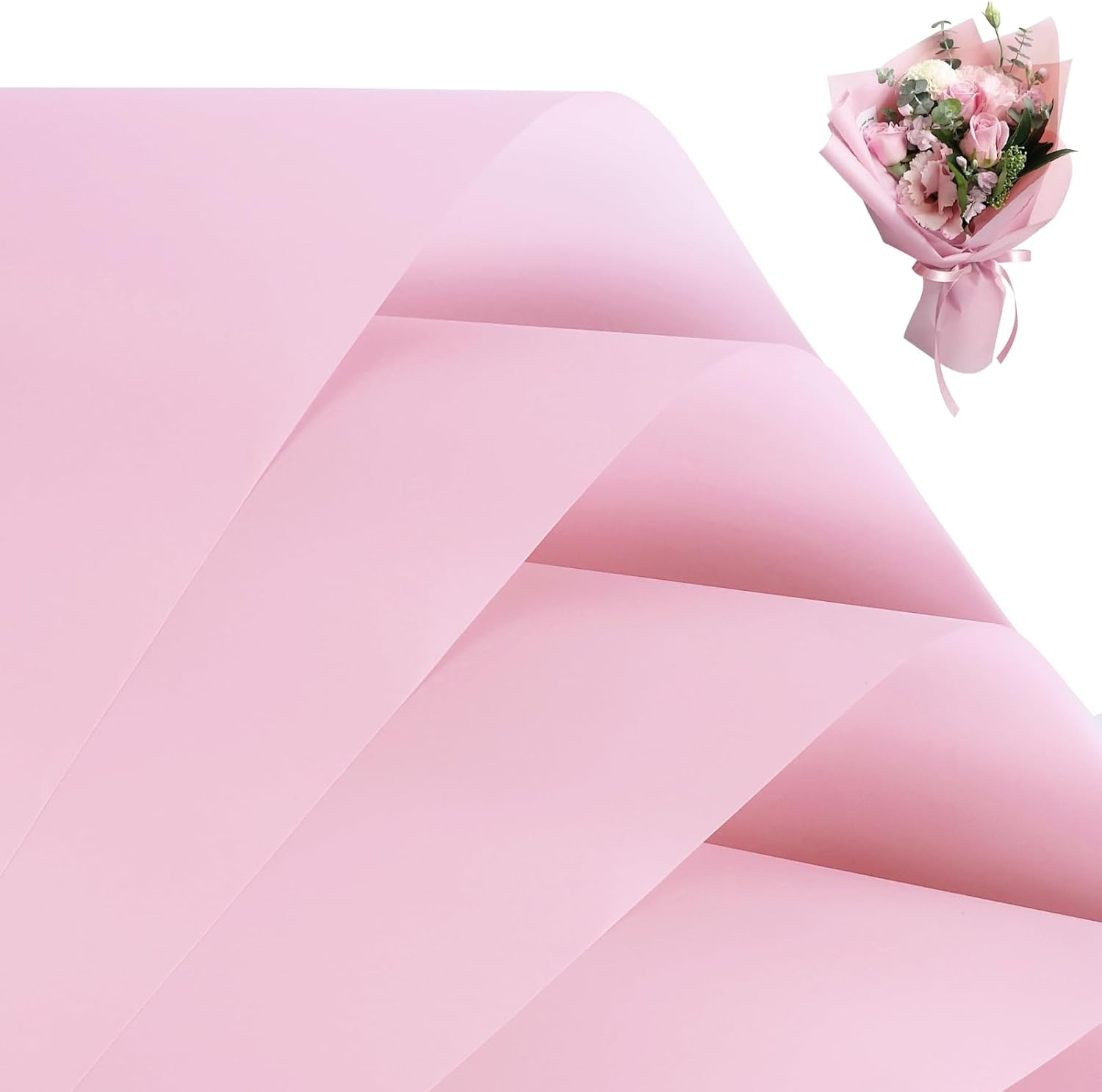 FUHITIM 20 Sheets Waterproof Flower Wrap Paper - Pink