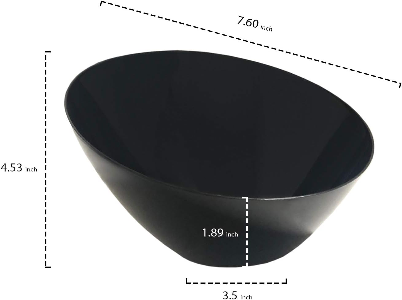 Party Essentials Disposable Hard Plastic Angle Bowl 20-Ounce Black Pack of 2