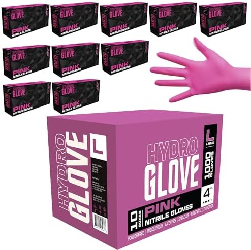 4 Mil Pink Nitrile Gloves Case of 1000 Heavy Duty