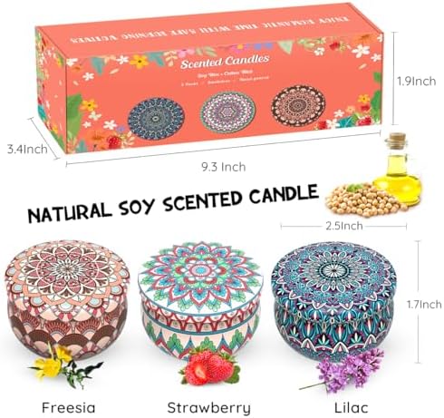 Haoson Set of 3 Scented Candles Gift Set