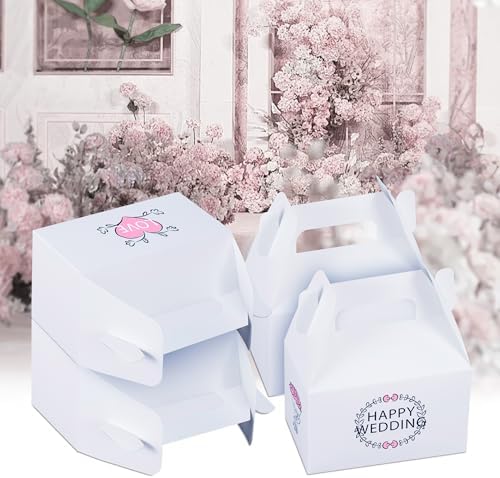 24 Pcs White Gable Boxes for Party Favors