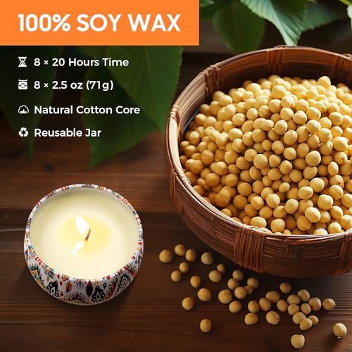 9 Pack Scented Candle Gift Set with Floral Scents