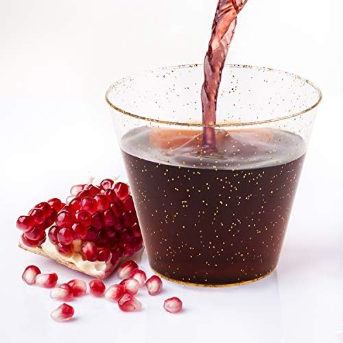JOLLY CHEF 50 Pack Glitter Plastic Cups 9 oz
