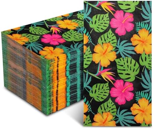 100 Pcs Tropical Hawaiian Cocktail Napkins for Summer Parties