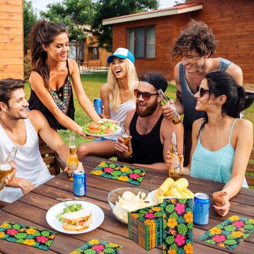 100 Pcs Tropical Hawaiian Cocktail Napkins for Summer Parties