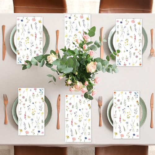 50pcs Wildflower Napkins for Parties and Home Use