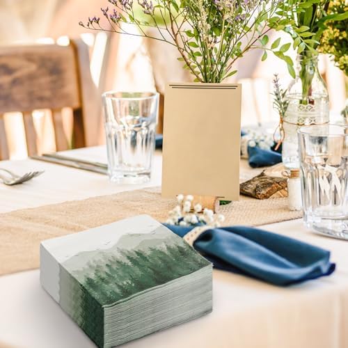 AnyDesign 80 Pack Green Misty Forest Paper Napkins