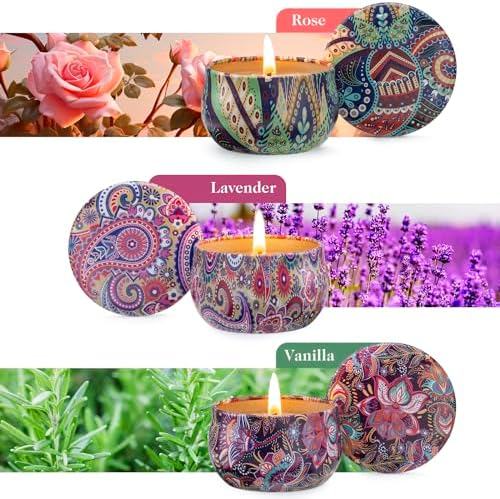 Hausware 3 Pack Scented Candles with Floral Scents