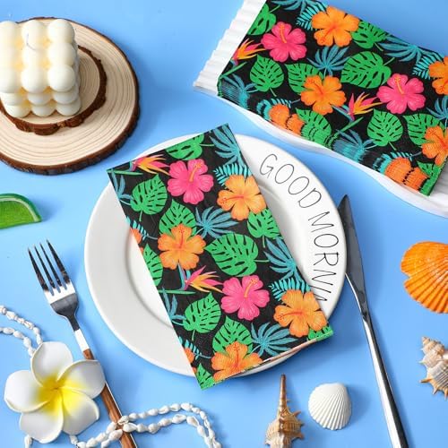 100 Pcs Tropical Hawaiian Cocktail Napkins for Summer Parties