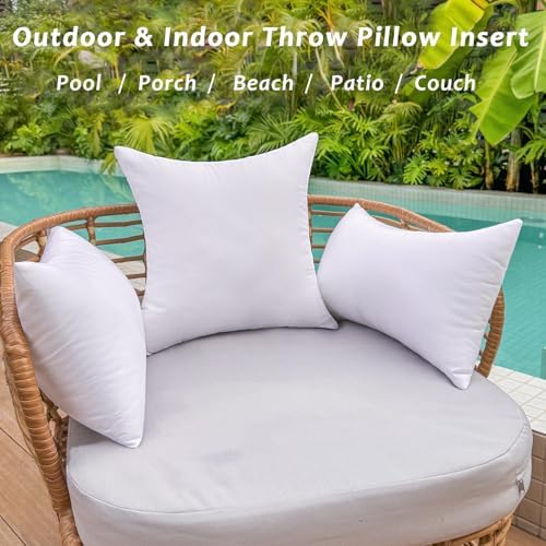 16x16 Outdoor Pillow Inserts Set of 2 Waterproof Comfortable Pillow Set