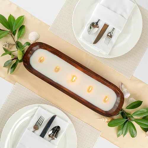 Coco Casa Wood Dough Bowl Candles with Wooden Wick