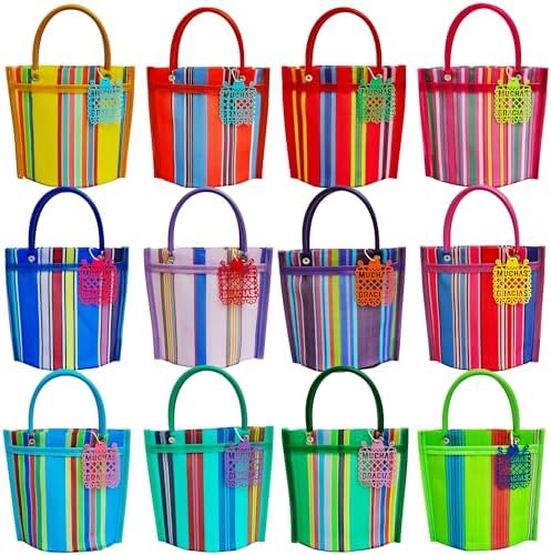 12 Mini Mercado Bags for Fiesta Mexicana Party Favors