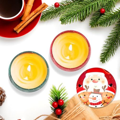 Set of 2 Soy Wax Aromatherapy Candles with Festive Design