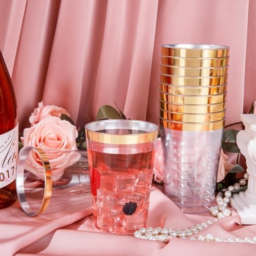 50 Pack 12 Oz Gold Plastic Cups for Parties and Weddings