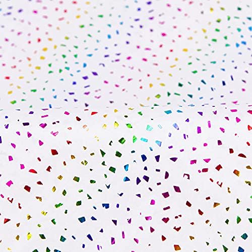 MR FIVE 25 Sheets Rainbow Glitter Tissue Paper for Gift Wrapping