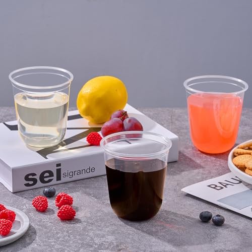 WELLIFE 12 oz Clear Plastic Cups 50 Pack for Parties