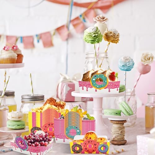 Donut Shaped Paper Snack Bowls 24pcs Birthday Party Decor