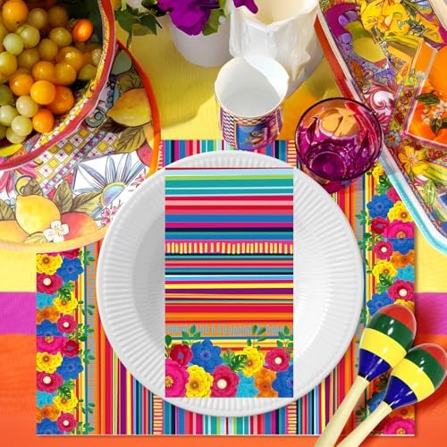 100PCS Mexican Fiesta Paper Napkins for Bathroom 3 Ply