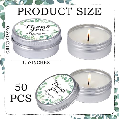MTLEE 50 Pcs Eucalyptus Scented Candles Baby Shower Favor Gift Set