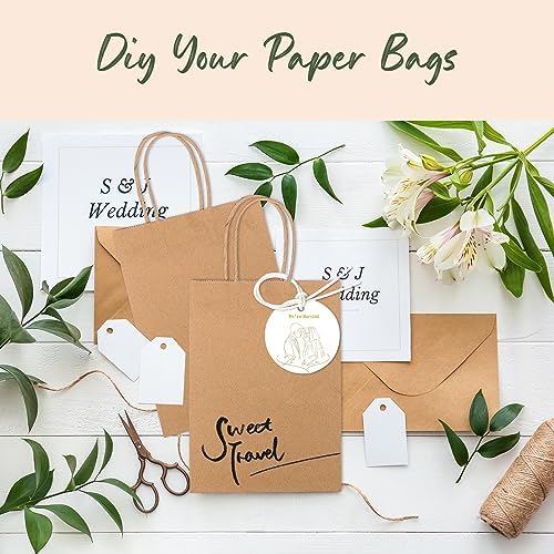 GSSUSA Brown Gift Bags 525x375x8 20Pcs With Handles