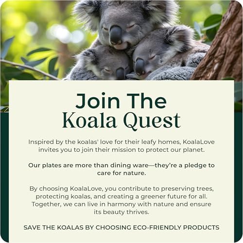 Koala Love Bamboo Paper Plates 10 Inch 7 Inch Eco Compostable