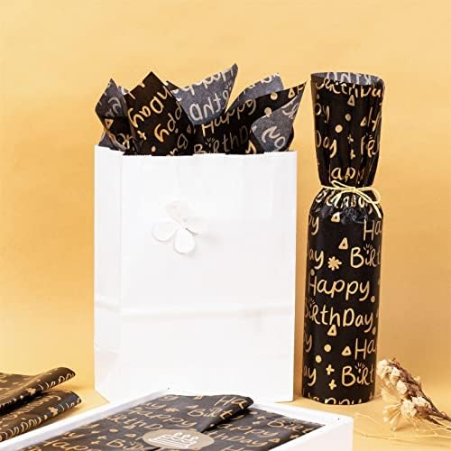 LeZakaa Birthday Tissue Paper 60 Sheets with 30 Cake Stickers