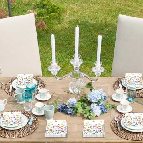 50 Count Wild Flowers Decorative Napkins for Parties