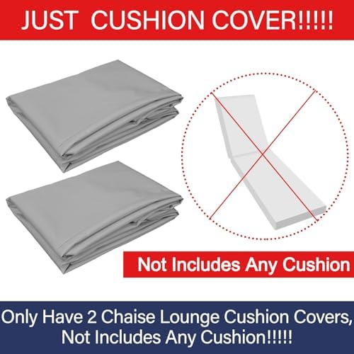 FuWeave 2 Pcs Waterproof Chaise Lounge Cushion Covers