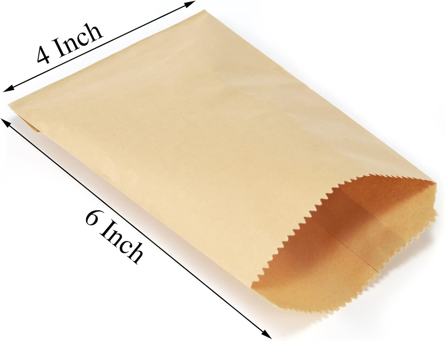 FOCCIUP 100 Pcs 4x6 Inch Brown Kraft Paper Bags for Party Treats