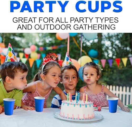 PAMI Blue Plastic Party Cups 30 Pack 16oz