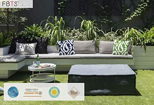 Fabritones 2 Pack Navy Paisley Outdoor Throw Pillows with Inserts 18x18 Inch