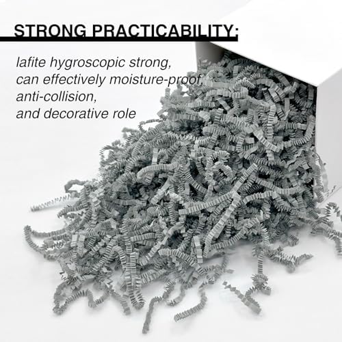 2LB Grey Crinkle Paper Shred Filler for Gifts