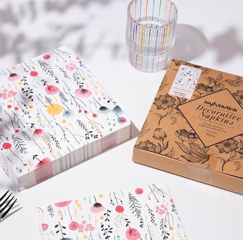 20 pcs Premium 3-Ply Floral Paper Napkins